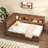 Full Size Wood Daybed with Storage Shelves, USB, LED, and Trundle-1234744747