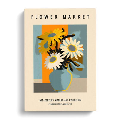 Mid Century Flower Market Exhibition No.3 - Wrapped Canvas