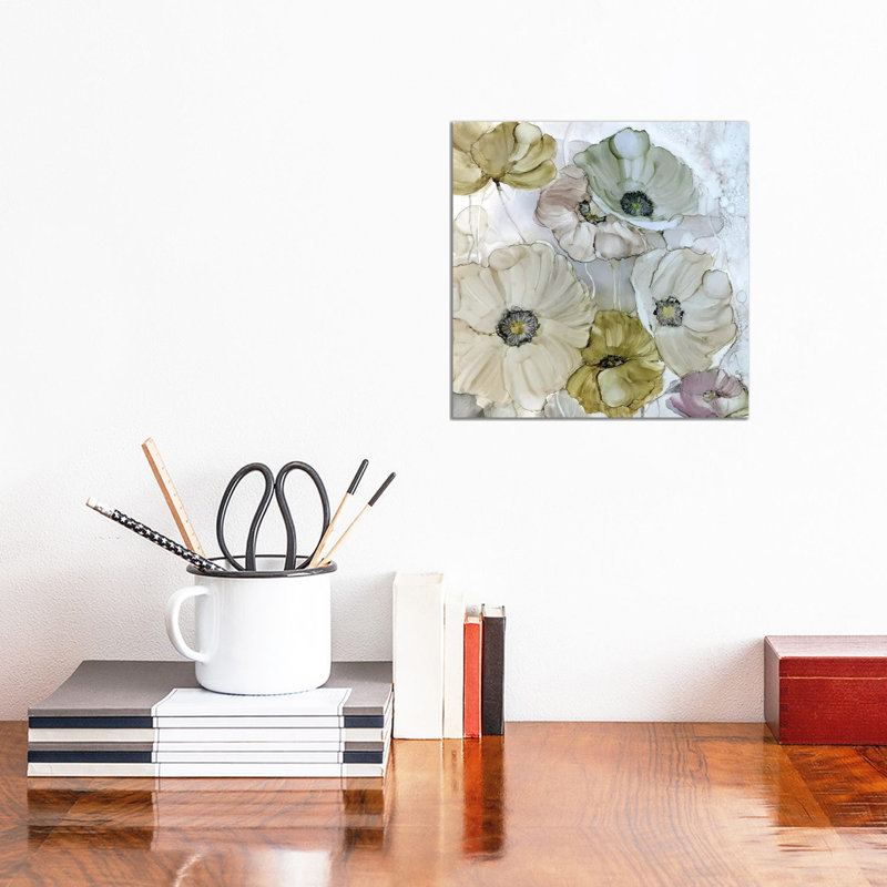 Iridescent Poppies by Carol Robinson - Wrapped Canvas Painting, 30.48 cm H x 30.48 cm W