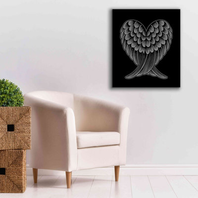 «Heart Wings On Black» par Rachel Caldwell, art mural sur toile