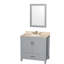 Ensemble de meuble-lavabo simple autoportant 36 po avec plateau en marbre Sheffield-97623943