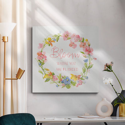 Springtime Wreath I-Premium Gallery Wrapped Canvas - Ready to Hang