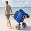 Chariot de plage avec de grandes roues pour le sable, capacité de charge de 165 lb, chariot de plage pliant robuste avec roues à ballon de 12 po, sac de rangement, hauteur réglable de 33 po à 45 po, chariot de camping pour le jardin de pêche