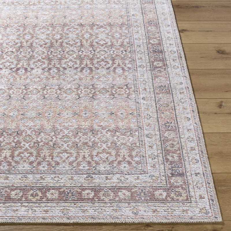 Angiela Machine Washable Indoor Rug, Rectangle 6'6" x 9'