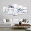 Gris et blanc abstrait 5 pièces-2125909005