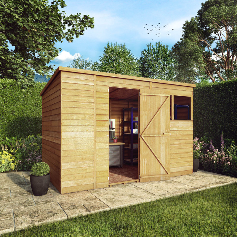 Mercia 10 x 6ft Overlap Pent Shed, Yes
