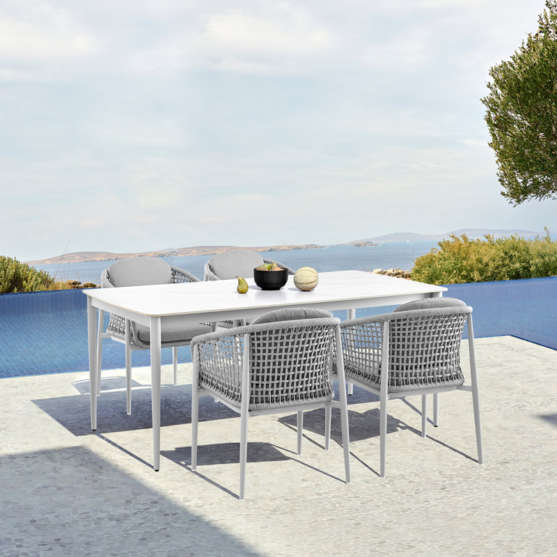 Ensemble de salle à manger rectangulaire pour 4 personnes 71 "avec coussins Artez