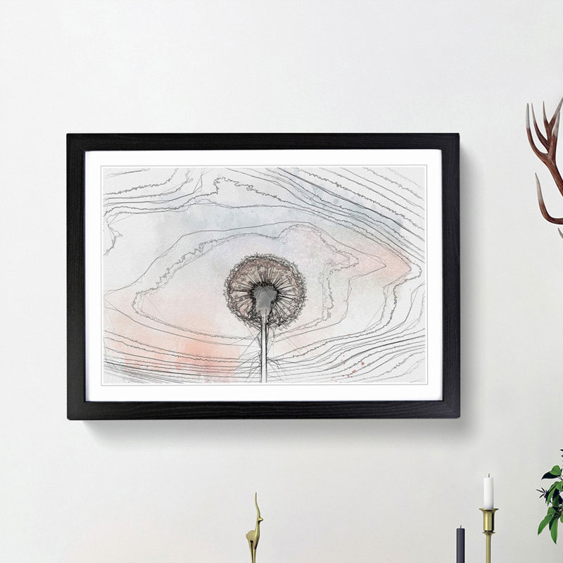 Dandelion in Abstract - Picture Frame Graphic Art Print, Black Framed, 36cm H x 48cm W x 2cm D
