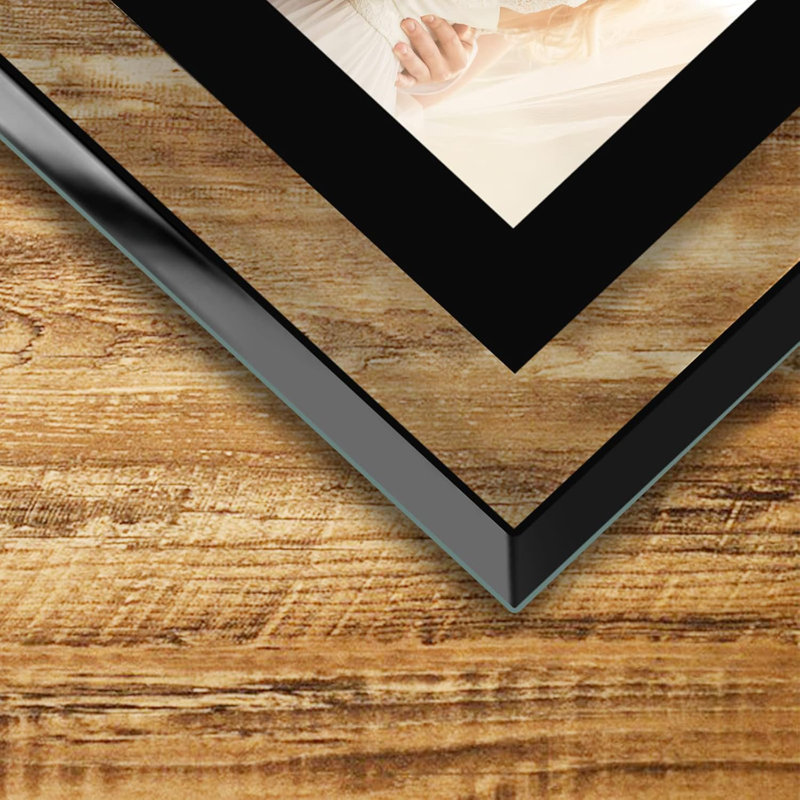 5 x 7 cadres photo noirs - ensemble de 2, cadre photo en verre véritable 5 x 7 pour table