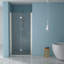 Porte de douche pliante sans cadre avec verre trempé l 34 po x H 72 po-111950618