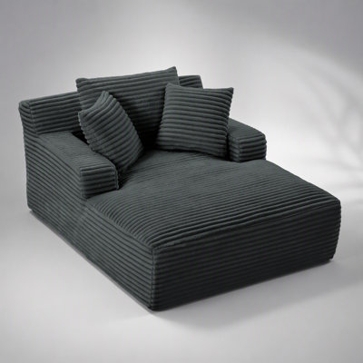 Chaise longue surdimensionnée pour l'intérieur, canapé rembourré en velours côtelé moderne, aucun assemblage requis, canapé-lit confortable pour le salon et le bureau