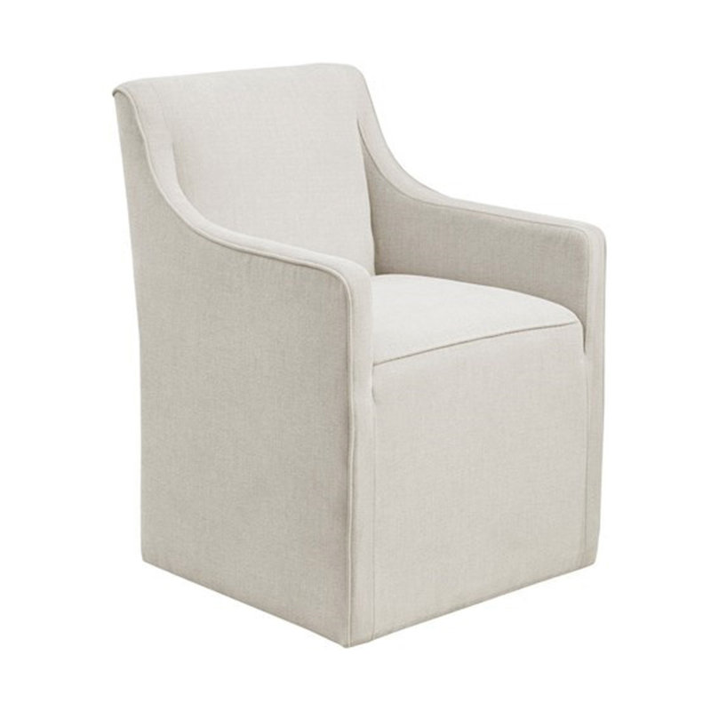 Grey Polyester Armchair with Rectangle Base Style