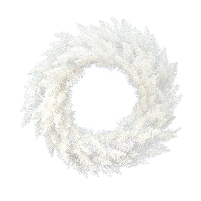 Couronne de Noël artificielle épinette pré-éclairée, H 30 po x l 30 po x P 3 po, Pas de lumières
