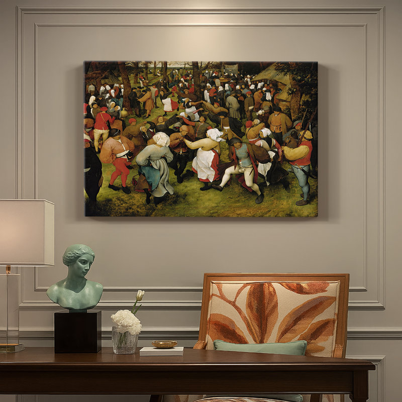 La danse paysanne - Pierre Bruegel l'Ancien - Toile tendue avec châssis-c. 1569, 40 x 60