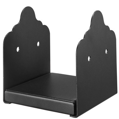 Base de poteau 8 x 8, supports de poteaux intérieurs de 200 x 190 mm, poteaux de terrasse en acier au carbone robustes, supports de poteaux en bois pour plaque de base de support de rampe de pavillon, noir