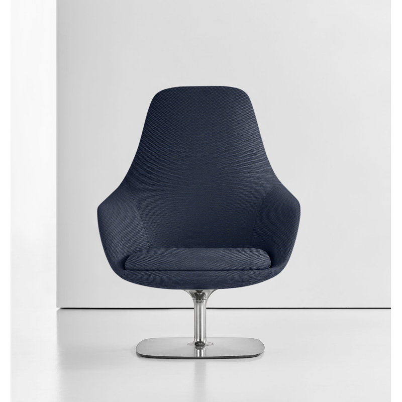 Canelle Lounge Chair, Vella Forest, Polished Aluminum
