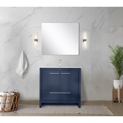Meuble-lavabo de salle de bain 36 po X P 20 po P, comptoir en quartz et Miroir