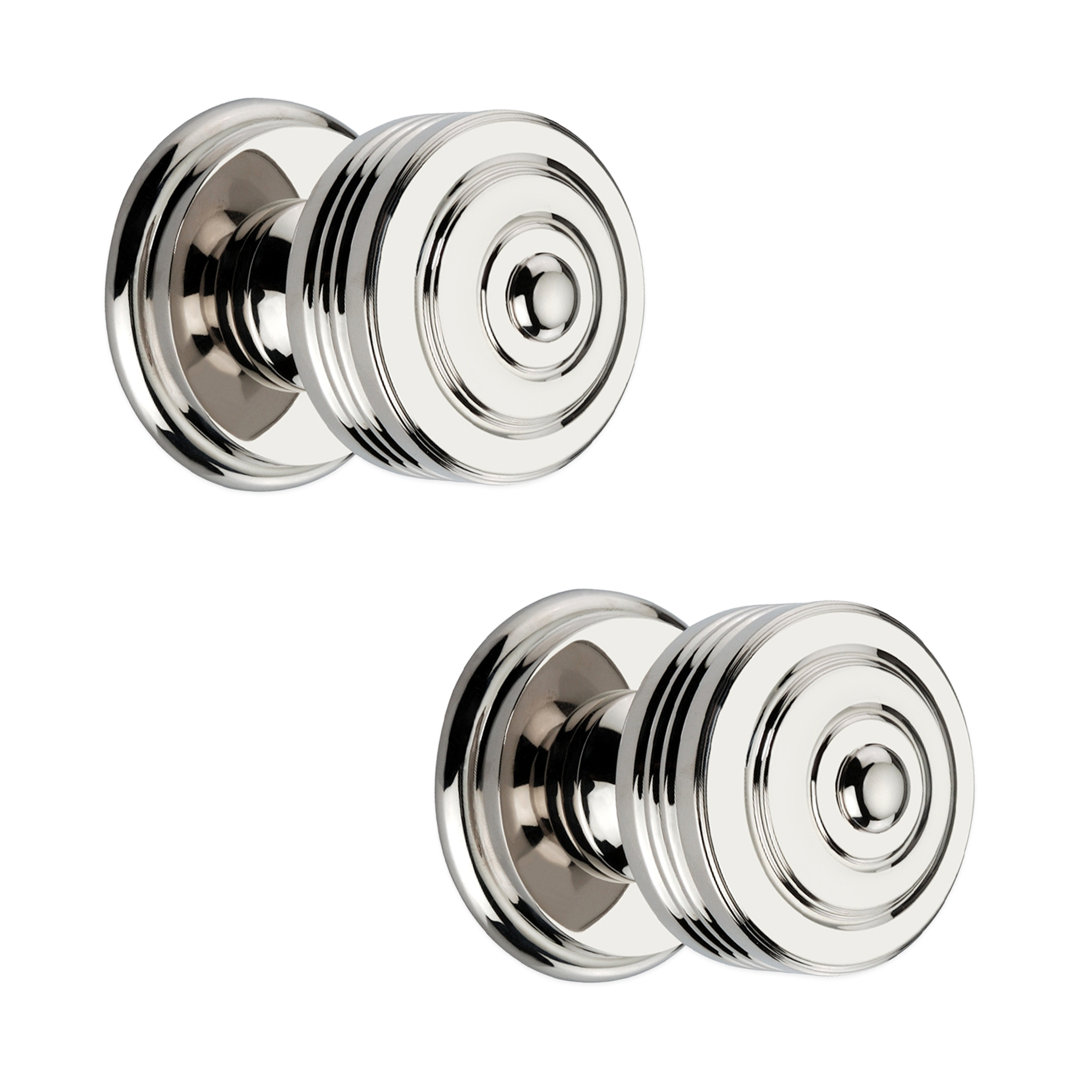 Spira Brass Carter Mortice/Rim Door Knob - Polished Nickel, Silver - 60mm Diameter - Image 4
