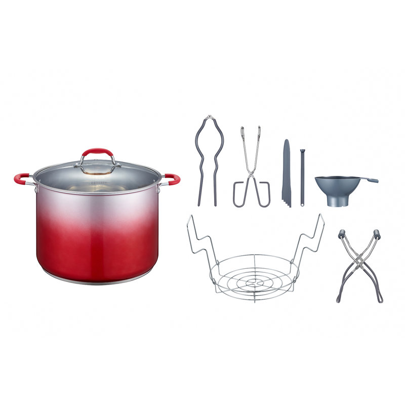 Batterie de cuisine 20 pte Concord Marmite en acier inoxydable avec couvercle, Rubis