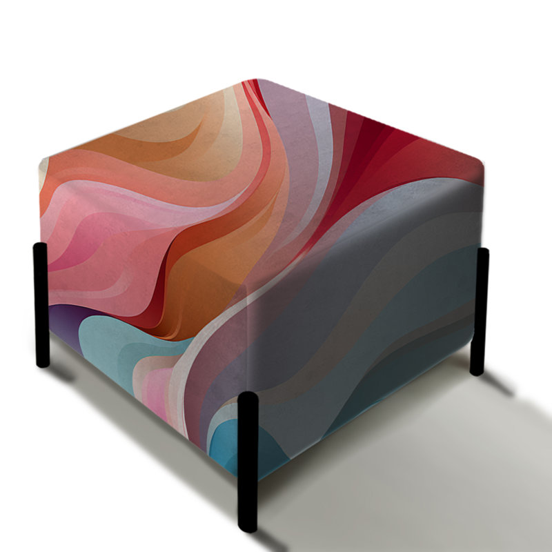 Modern Whispers - Repose-pieds carré rayé