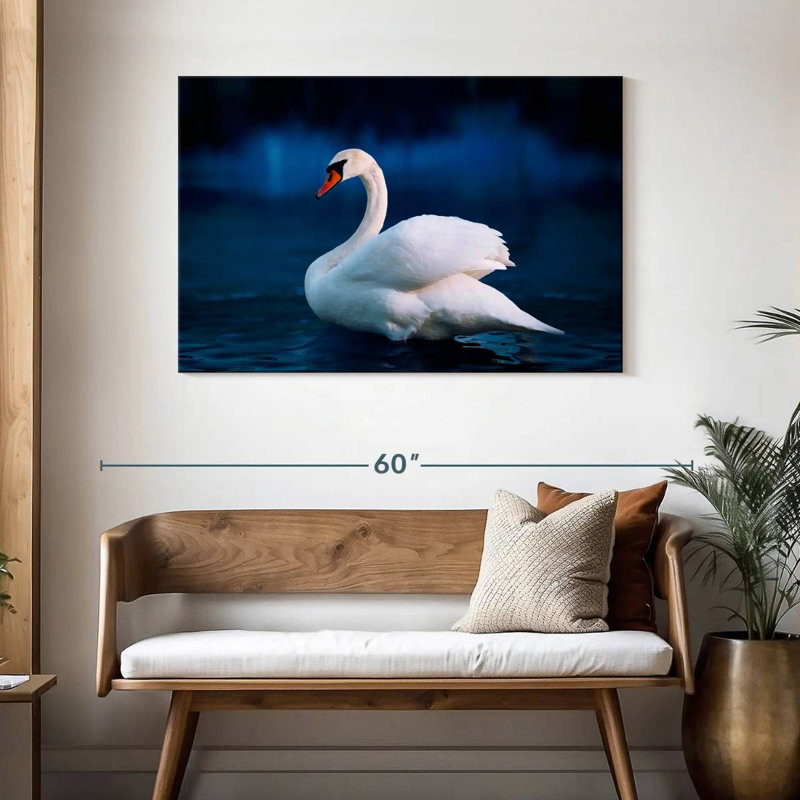 Cygne blanc pur Brampt, H 30 po x l 45 po