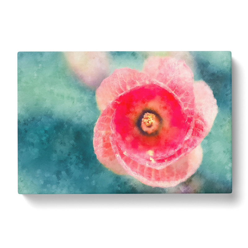 A Pink Hibiscus Flower Painting - Wrapped Canvas, 40cm H x 60cm W x 3cm D