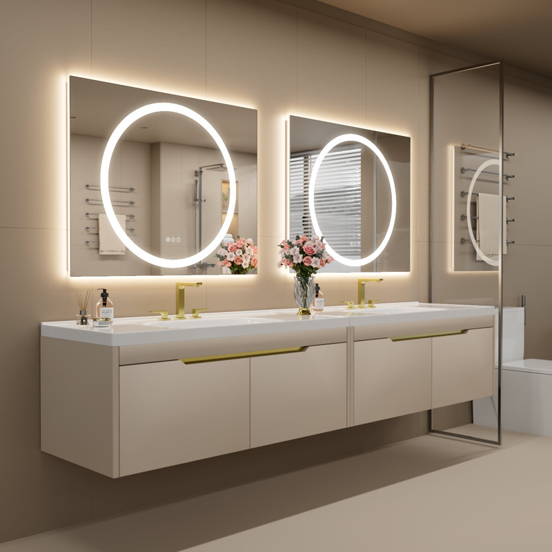 Dimmable LED Bathroom Mirror with Lights, 40" x 32"