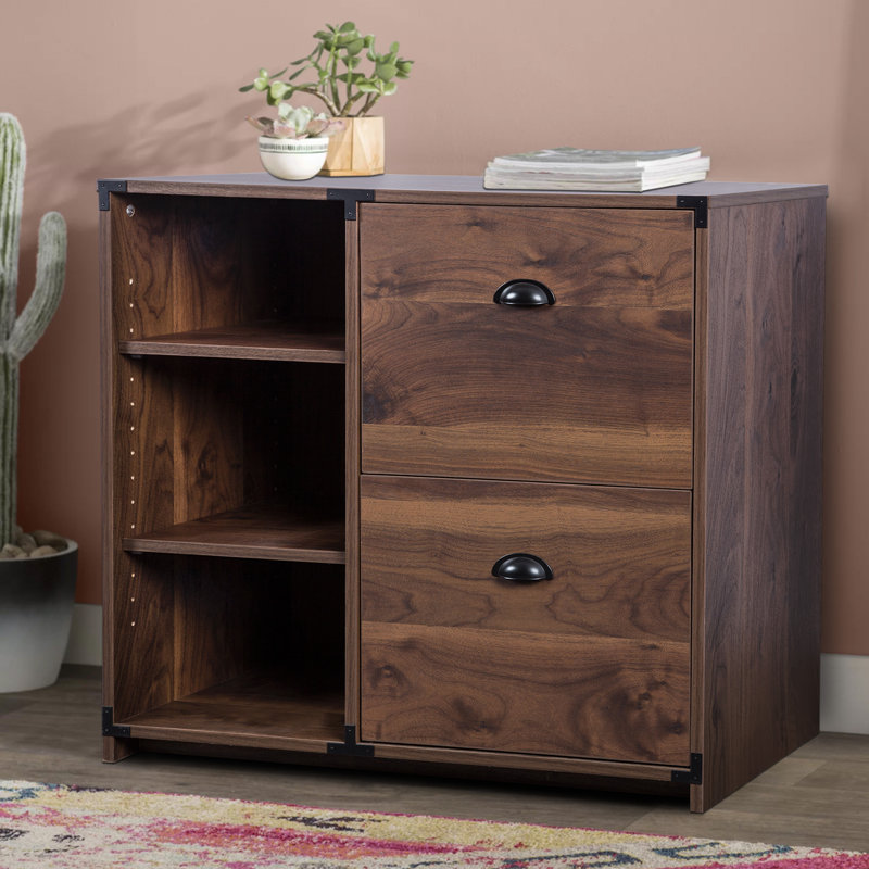 Wycombe 2 Piece Executive Desk Office Set, Walnut
