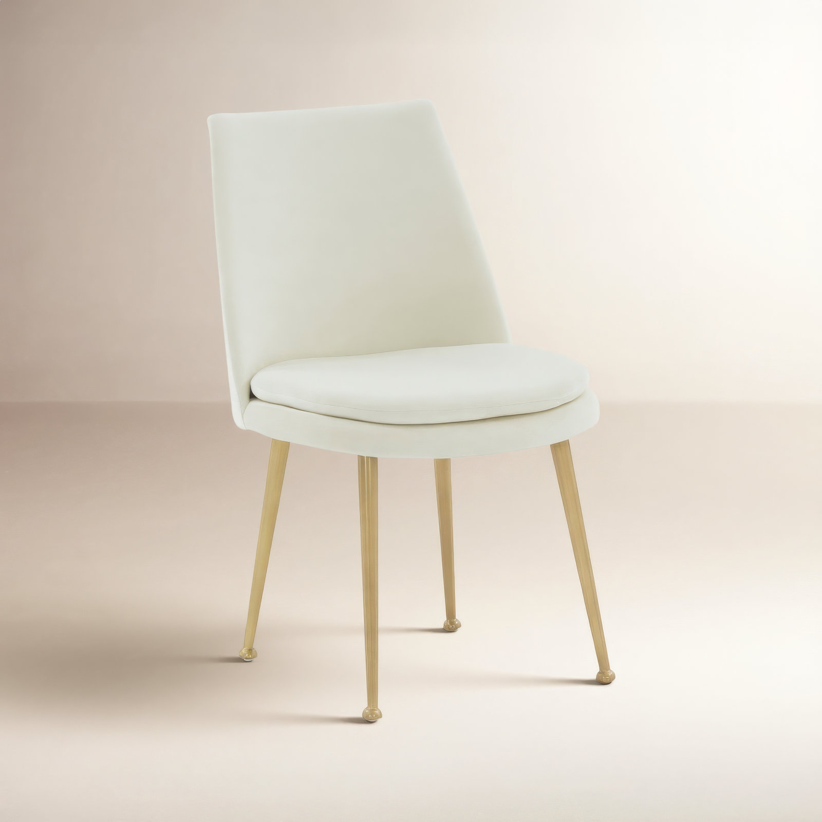 Siena Velvet Side Chair, Cream