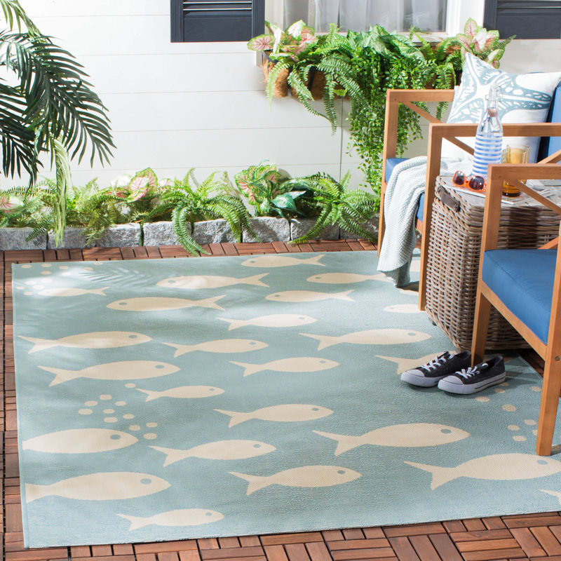 Paugh Performance Animal Print Indoor/Outdoor Area Rug, Rectangle 5'3" x 7'7"