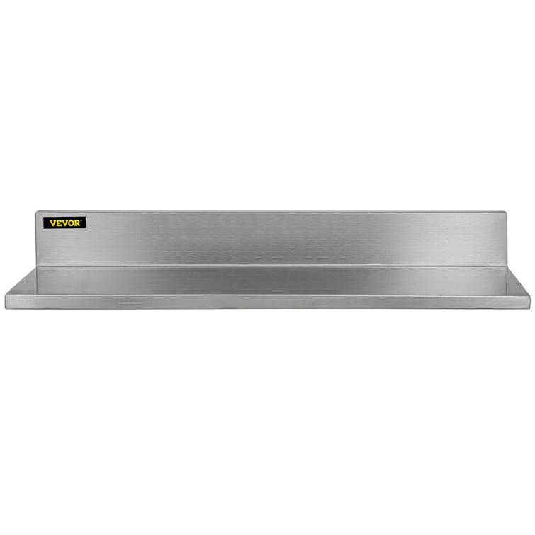 VEVOR Stainless Steel Shelf 8.6 in. x 30 in. Wall Mounted Floating