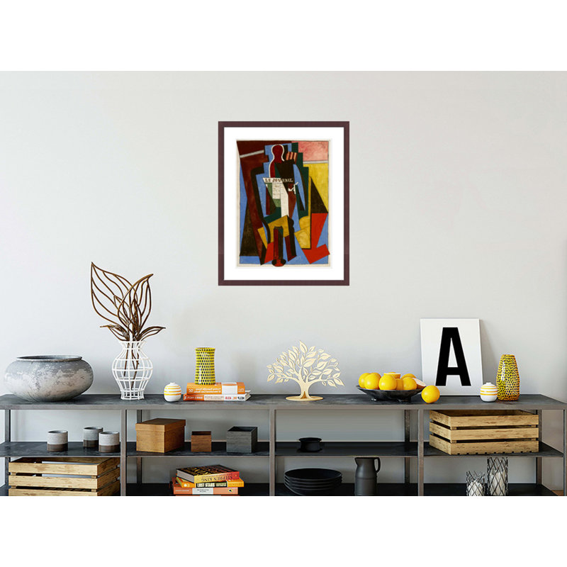 «Sived Man with Pipe» par Pablo Picasso, impression giclée sur cadre, H 29,5 po x l 23,48 po