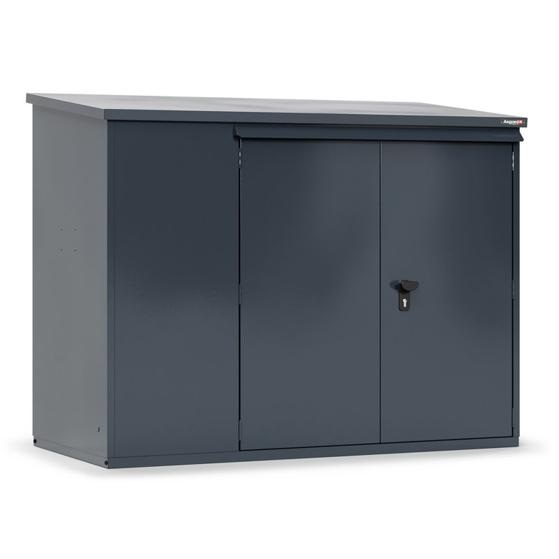 Trojan Plus 7 ft. W x 3 ft. D Apex Metal Tool Shed, 6 ft. W x 3 ft. D, Grey