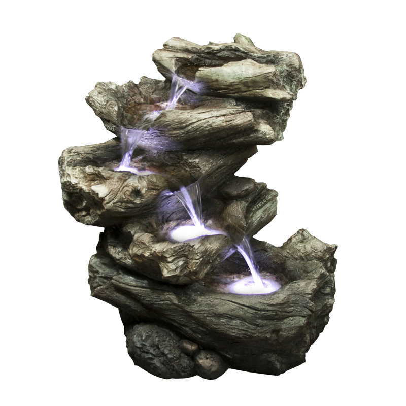 Outdoor Weather Resistant Rock Fountain with Lights