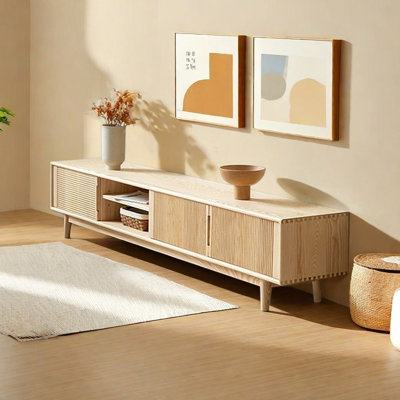 Meuble télé minimaliste moderne en frêne massif