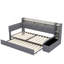 Lit de jour simple rembourré avec repose-pieds de rangement, tablettes, lit gigogne, charge USB et lumière DEL-404604520-404604521