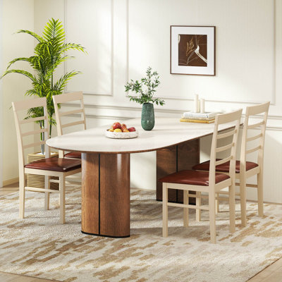 Ensemble de chaises de salle à manger en bois avec siège rembourré en bois d'hévéa pour la cuisine