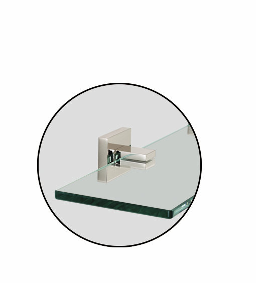Contemporary II Shelf Brackets Only, Polished Nickel