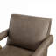 Petit fauteuil de salon et de chambre à coucher avec accoudoirs de luxe compact et moderne en similicuir brun chaud