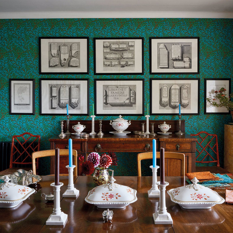 Willow Bough Wallpaper, Pink/Leaf Green