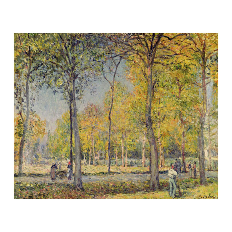 Le bois de Boulogne par Alfred Sisley - Estampe numérique, H 22 po x l 28 po
