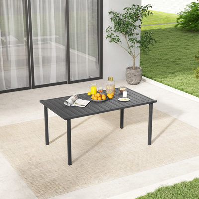 Messer Zestversa 8-Person Rectangular Dark Brown Metal Outdoor Dining Table