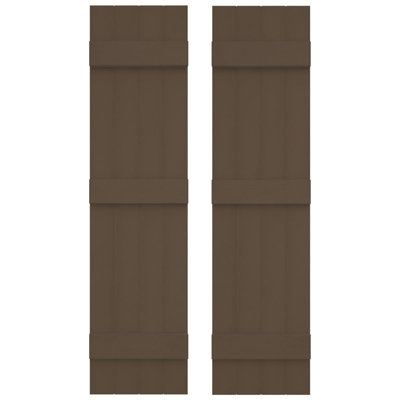 14 in. W x 67 in. H Builders Edge, Standard Four Board Joined (3 Batten), Board-n-Batten Shutters, Includes Matching Installation Spikes (Per Pair)