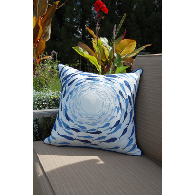 Embroidered Outdoor Throw Pillow