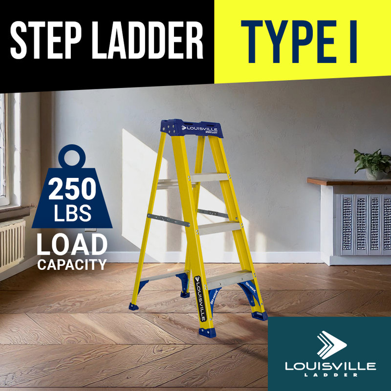 8 ft. Fiberglass Step Ladder with 250 lbs. Load Capacity Type I Duty Rating