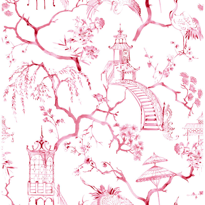 Breene Floral Wallpaper Roll, Pink