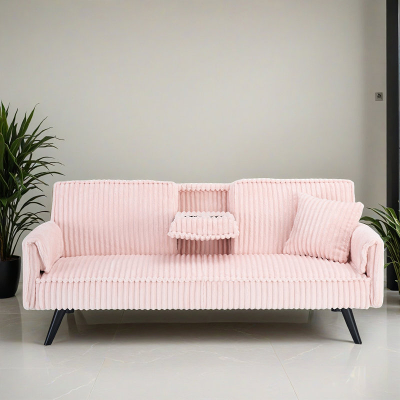 Canapé-lit inclinable convertible 72,06 po de large, Rose