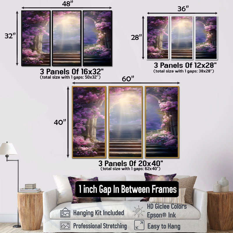 Erlandson - Flowers Wall Art Print Set, Brown Floater Framed, 32" H x 48" W x 1" D