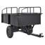 Remorque robuste en acier pour remorque de VTT, 750 livres, 15 pieds cubes, remorque utilitaire de jardin avec côtés amovibles pour le tracteur de tondeuse à gazon