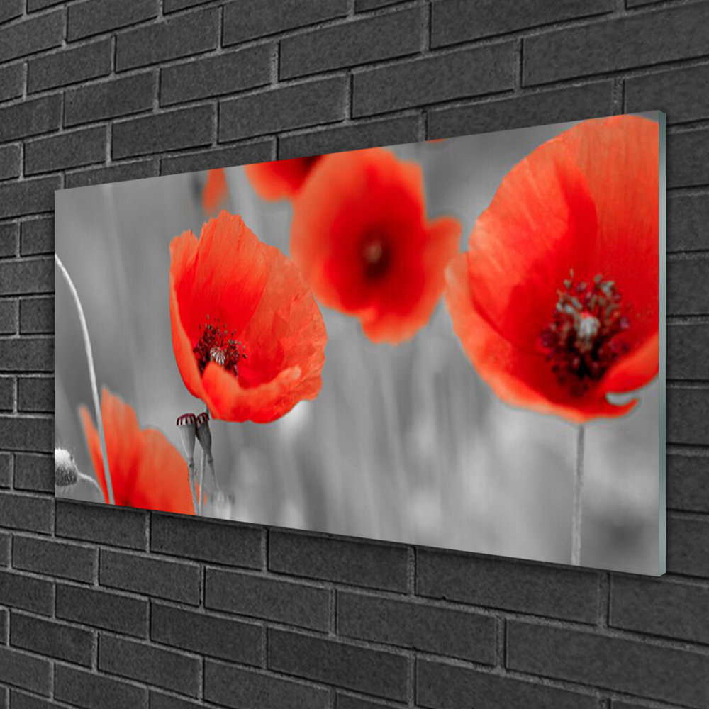 Glasbild Poppies Floral